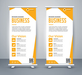 Corporate roll up banner stand design. Business marketing and advertising x banner, pop up, pull up template. 3,2 color and 5 bundle layout 2024