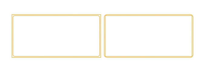 Fototapeta na wymiar Rectangle vintage gold frame for web presentation, double line horizontal border in oriental style for work project ,png vector illustration