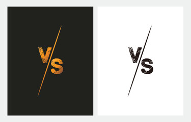 VS Versus letters for Sports Fight Competition Battle Match Game Gold logo design vector 