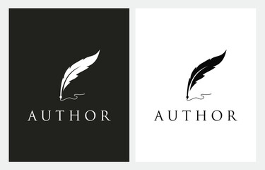 Feather Quill Pen icon logo design classic stationery inspiration