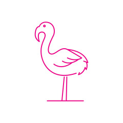 flamingo lake line icon logo vector