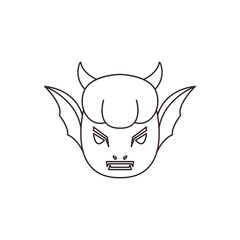 cute monster line icon logo vector