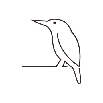 recommend clip art: kingfisher line art icon logo vector