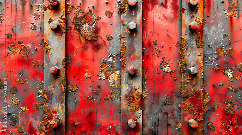 Poster weathered metallic surface, grunge rusty texture, abstract aged background with patterns of corrosio