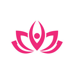 isolated women yoga flower simple logo design