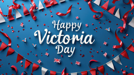 Fototapeta premium Happy Victoria Day, Festive bunting suggests joyous merriment 