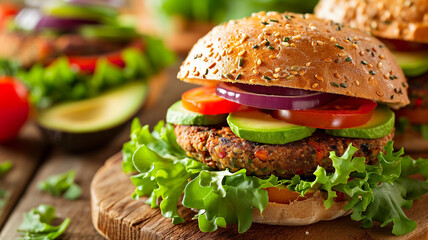 Burger on plate