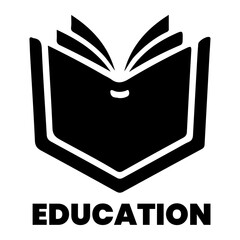 Education logo vector art illustration, Education icon vector flat style, white background