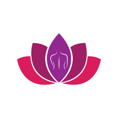 flower yoga spa treatment massage logo design