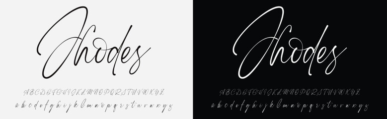 Bold and script alphabets. Vector font duo.