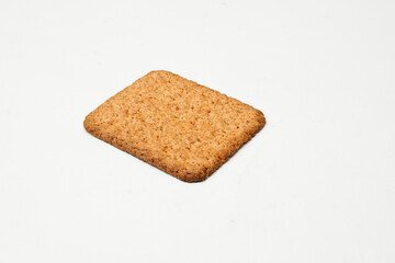 whole wheat flour crackers isolated on a white background