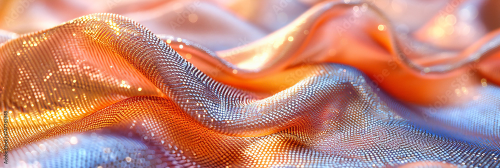 Poster vibrant textured fabric patterns, abstract design with colorful waves and lines, artistic background