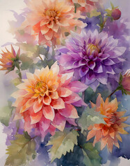 a vibrant bouquet of dahlias in an array of colors