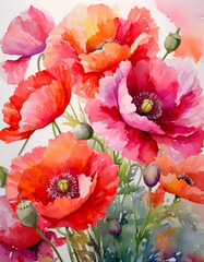 a whimsical bouquet of poppies
