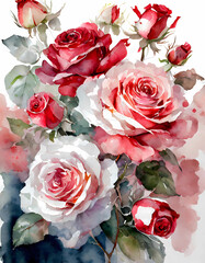  graceful arrangement of roses in shades of red