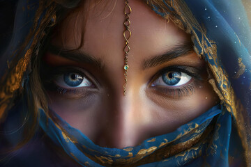 Alchemist woman with beautiful eyes