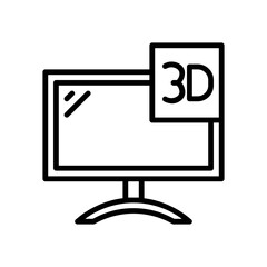 3D television icon line