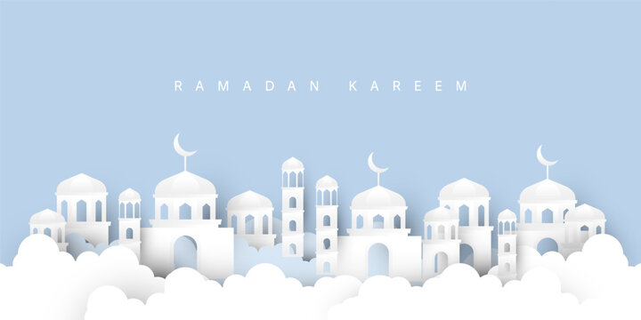Ramadan Kareem background illustration template design