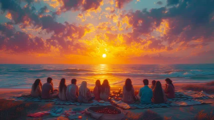 Cercles muraux Coucher de soleil sur la plage sunset on the beach