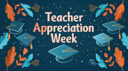 Teacher Appreciation Week, Graduation cap icon signifies academic achievement
