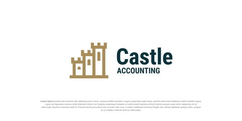 Castle finance logo, company business icon