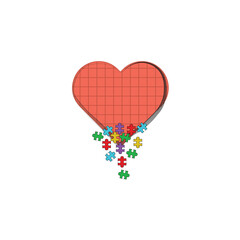 Autism Graphic Tshirt Design Autism Awareness Day retro custom autism autistic heart love