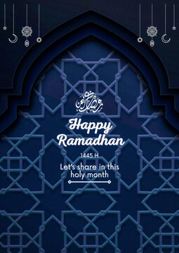 Ramadan Mubarak, Elegant Vector Illustration with Arabic Calligraphy, Ramadan Kareem Greeting, Beautiful Islamic Vector Design