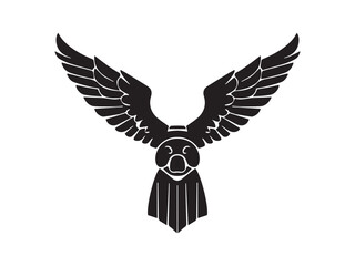 Angel Pig Logo Design Vector Template.