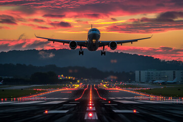 Plane taking off the runway