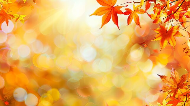 The autumn leaves background in watercolor style adds a touch of artistic charm.