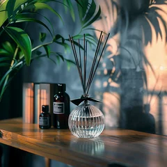 Foto op Canvas A reed diffuser at minimal interior room © Leyla