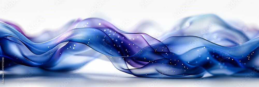 Poster smooth flowing blue wave, abstract motion and elegance, modern design with dynamic curves and soft b