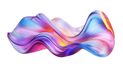gradient purple flow curved on transparent background