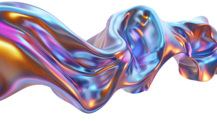 gradient purple flow curved on transparent background