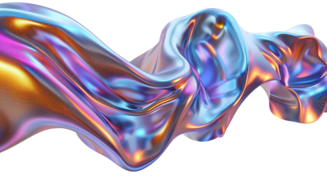 gradient purple flow curved on transparent background