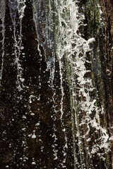 High shutter speed reveals patterns in falling water in Connecticut.