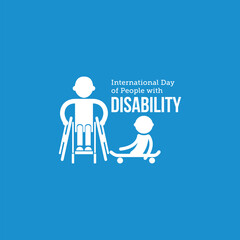 World disability day vector illustration. World disability day themes design concept with flat style vector illustration. Suitable for greeting card, poster and banner.