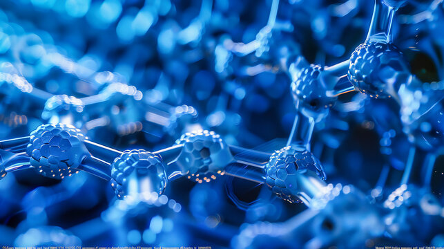 Science and Chemical Research, Molecular Structure Illustration, Biology and Medicine Concept, Abstract Background