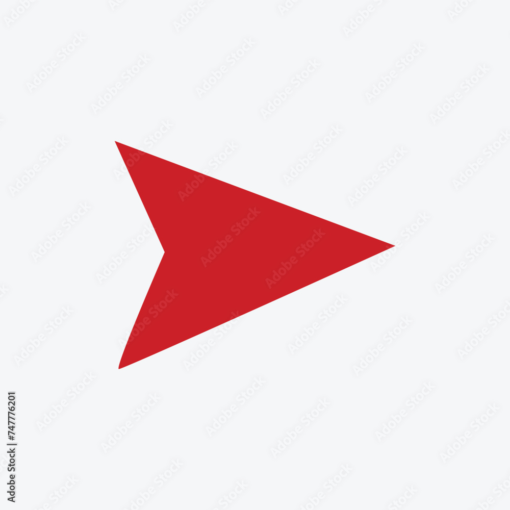 Poster red arrow icon, red color arrow indicator. vector illustration. eps file 653.