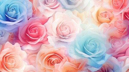 Abstract floral colored rose pattern frame wallpaper background
