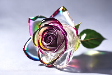 カラフルなガラス細工のバラ