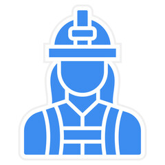 Firefighter Female Icon Style