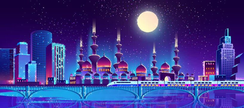 islamic background animation, Ramadhan Kareem greetings, Ramadan Lantern Background Loop. Abstract islamic background