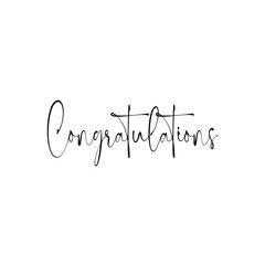 Hand drawn lettering black Congratulations on white background. Modern brush lettering calligraphy poster, Ink illustration.by isolated Card banner design. success stories. Vector illustrator EPS