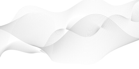 Fototapeta premium Background minimal with waves blend flowing white light transparent bright creative science and technology line stripe isolated science digital flowing frequency web lines. 