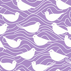 Seamless bird abstract pattern