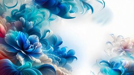 Blue Silken Petals in Dreamlike Abstraction