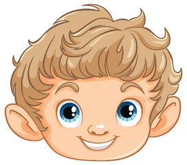 Cheerful young boy with bright blue eyes.