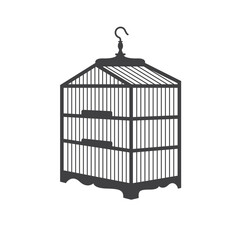 wooden bird  cage icon vector element design template