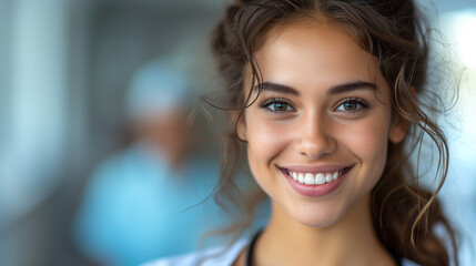 Naklejka premium portrait of a smiling woman